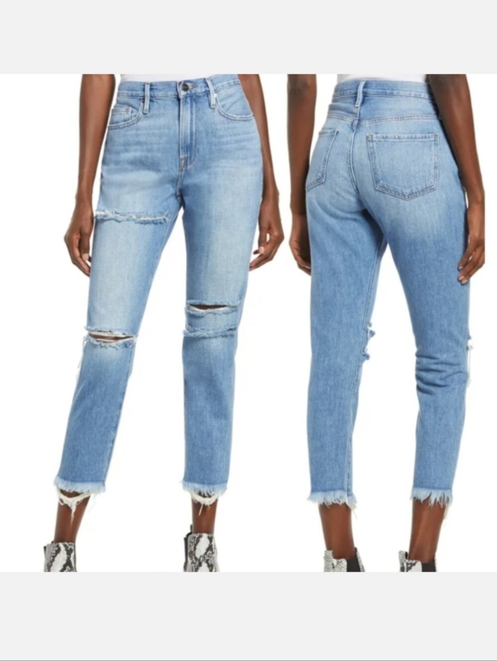 FRAME Premium Denim Size 26 Le Beau Coup Jeans Rise 11/length 24